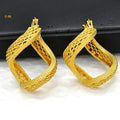 Dubai Simple Fashion Gold Plated Hollow Pierced Earrings Piercings Cartilage Ear Ring for Women Bride Ornament Gift Fine Jewelry