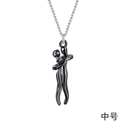 New Creative Couple Embrace Necklace Women's Fashion Collarbone Chain Passionate Couple Necklace Decoration Gift