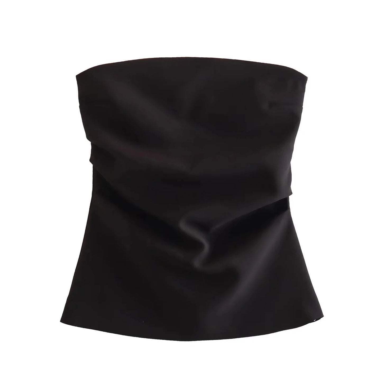 TRAF Women Top Off Shoulder Tube Top Woman Ruched Corset Crop Tops Summer Backless Pink Black White Top Strapless Sexy Tops