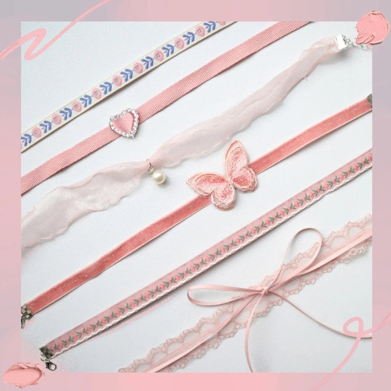 Fashion Lace Necklace for Women Lady Elegant Heart Flower Choker Necklaces Collar Clavicle Chain Wedding Party Jewelry
