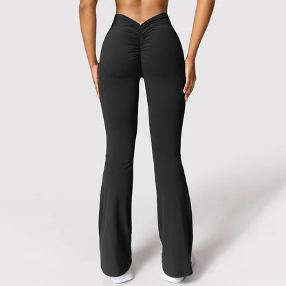 Women'S Slim Fit Yoga Pants Womens Stretch Yoga Leggings Fitness Running Gym Sports Full Length Active Pants Flared Trousers