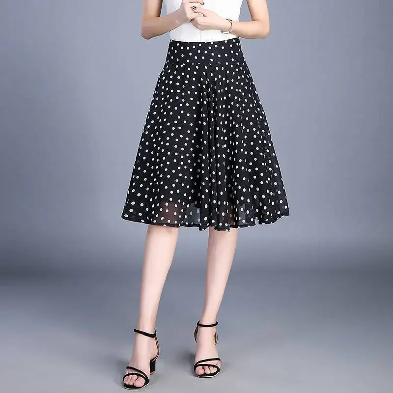 Skirts for Women Chiffon Woman Skirt Floral Midi Summer Casual New In Clothing Sales Modest Luxury Elegant High Quality V Cheap