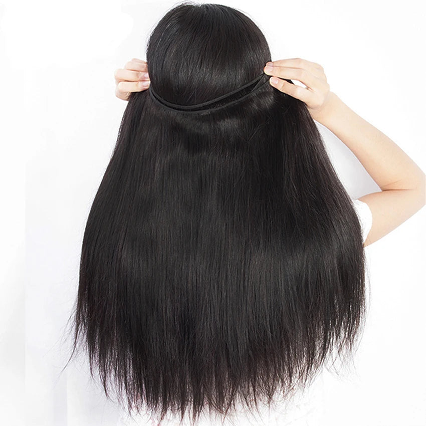 Brazilian Hair Weave Bundles 100g 1 Bundle 30 inch Straight Human Hair Burndles Natural Black Hair Weft Human Hair Extensions