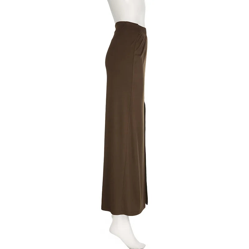 Skirts Women Long Skirt A Line Slim Bodycon Streetwear Club High Waist Sexy Elegant Splice Y2k Sheath Party Night Summer 2025