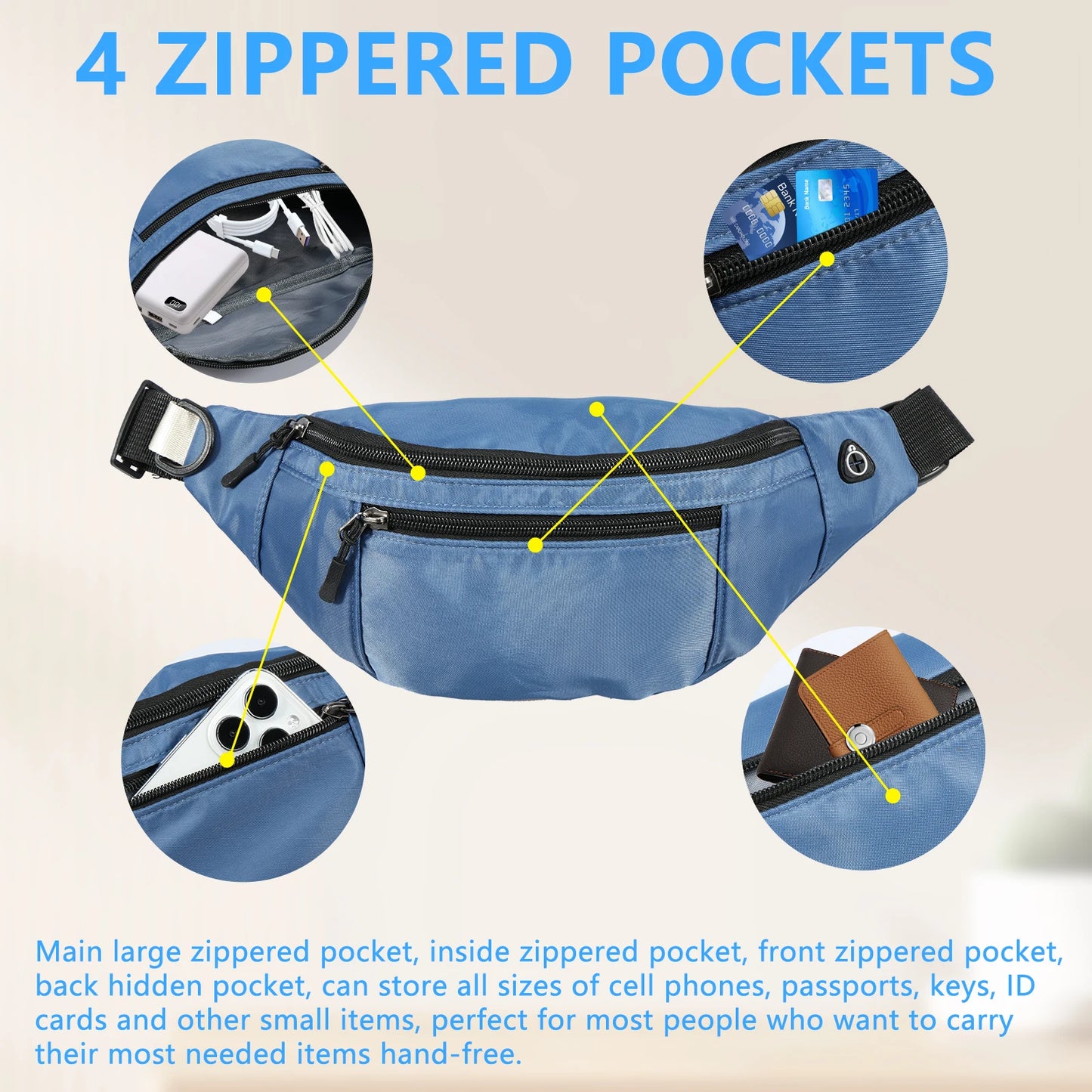 Fanny Packs for Women Men Belt Bag Fashion Waist Packs Lightweight Crossbody Bags Bum Bag for Outdoor Running Hiking Travel