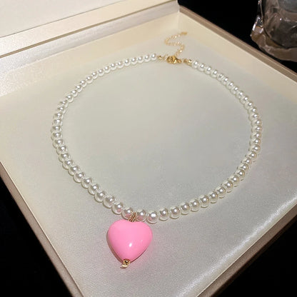 Imitaition Pearl Necklace for Women Simple Fashion Collarbone Chain White Choker Necklaces Designer Wedding Jewelry Wholesale