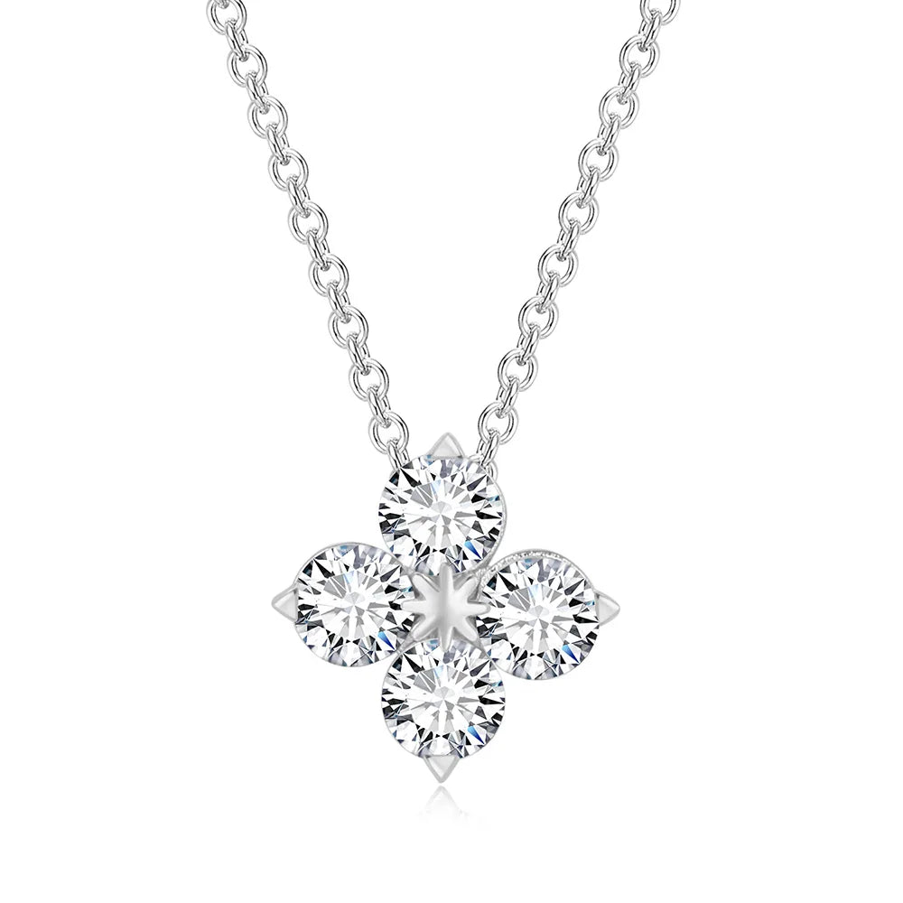 Women's Neck Chain Simple Daily Crystal Flower Pendant Necklaces Gold Color Chokers Birthday Gift For Girls Fashion Jewelry N087