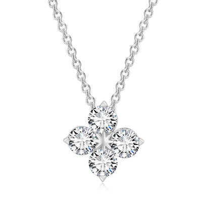 Women's Neck Chain Simple Daily Crystal Flower Pendant Necklaces Gold Color Chokers Birthday Gift For Girls Fashion Jewelry N087