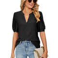 Womens Tops V Neck Ruffle Sleeve Blouses Short Sleeve Casual Tops T-Shirts for Women Autumn Winter