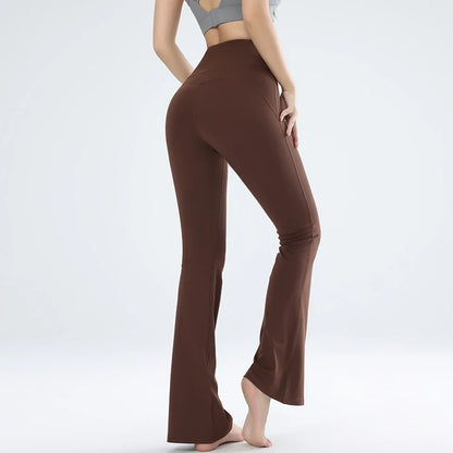 Women's leggings slim yoga pants women's high waisted wide leg pants sports bell bottoms breathable quick dry bottom