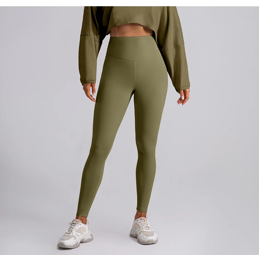 Women's Quick-drying Yoga Pants 2025 High Waist Nude Feeling Gym Leggings Hip Lift Fitness Workout Leggings Running Sports Pants