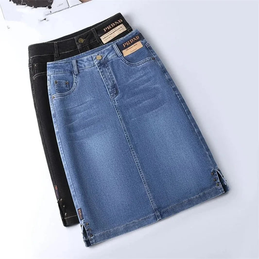 Women's Denim Skirts Spring Summer High-waisted Jeans Skirts Streetwear Female Sexy Sheath Skirts Fashion Split Retro Skirts