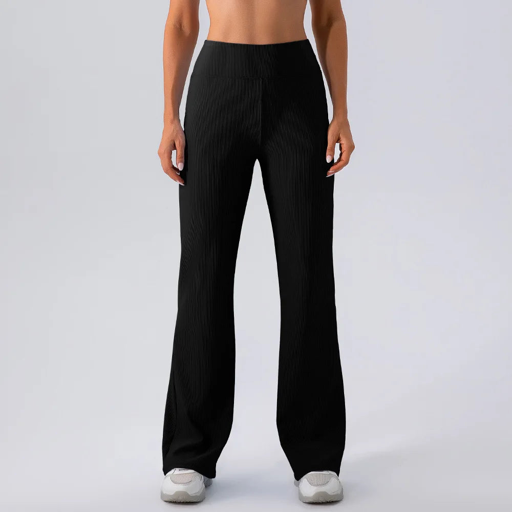 Long Yoga Pants Women Belly Sports Trousers High Waisted Fitness Straight Pants Workout Leggings Autumn Stretchy Trouser XP86