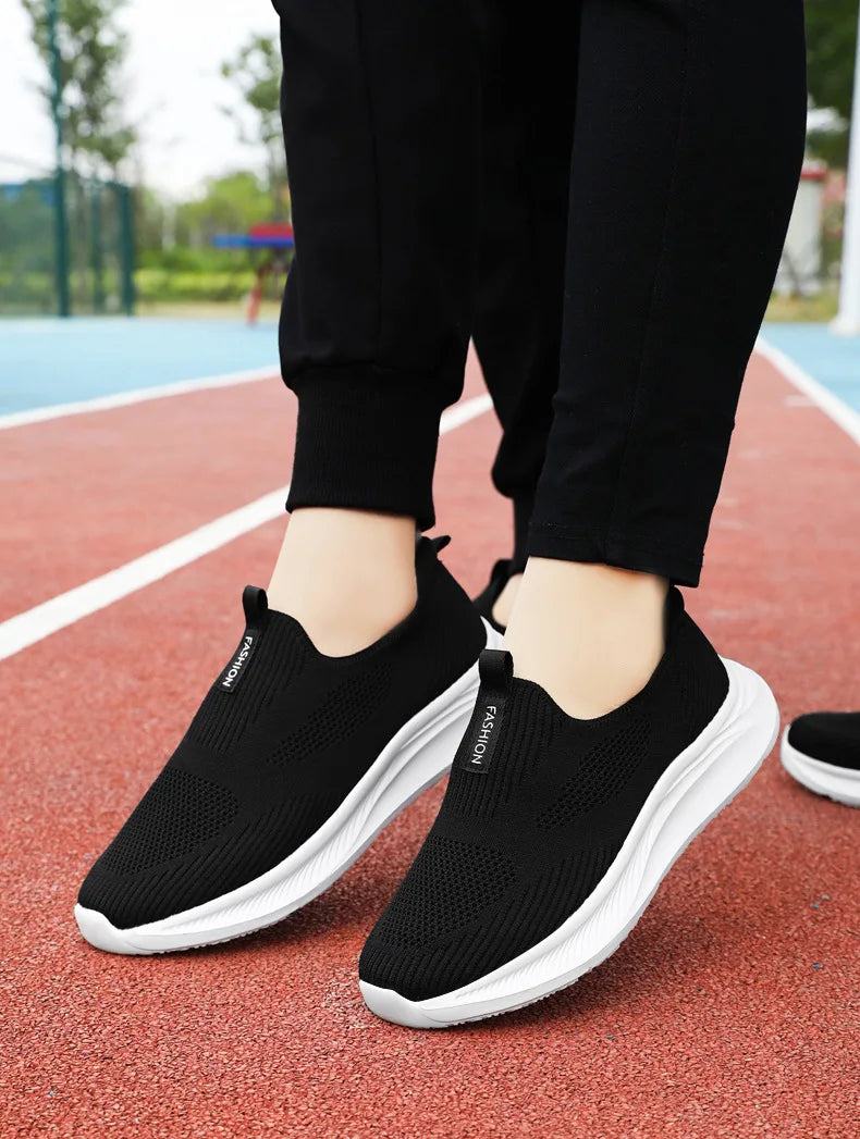 Women's Shoes 2024 Spring New Lightweight, Comfortable, and Fashionable One Step Anti slip Leisure Breathable Walking Shoes