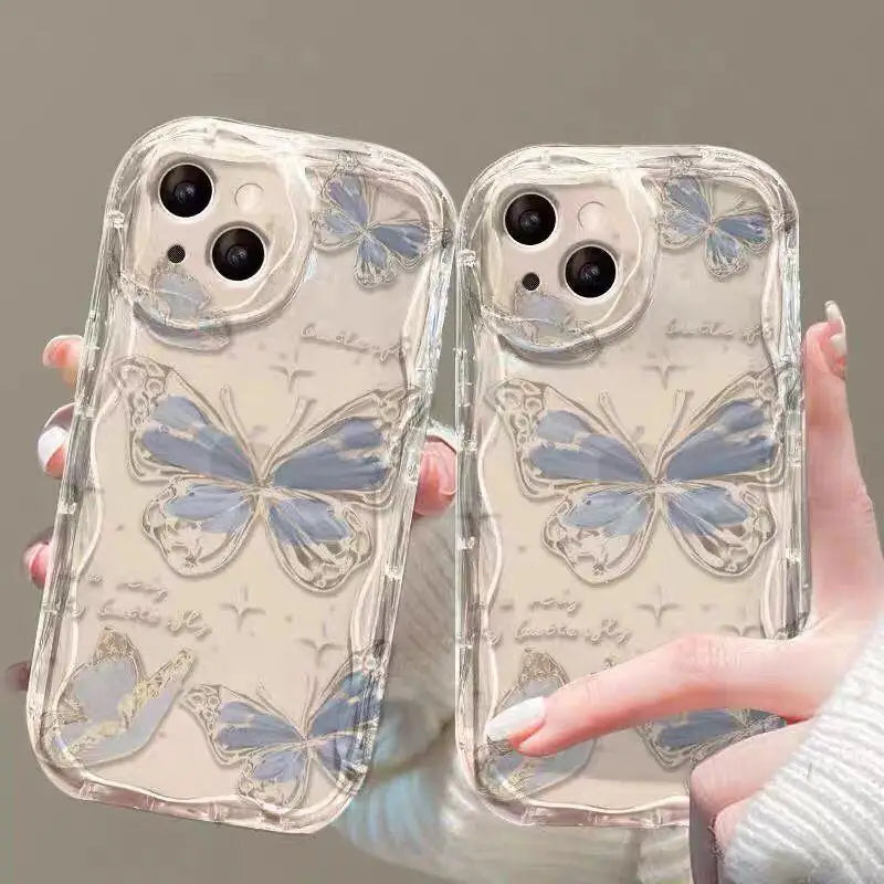 Fashion Butterfly Hand Chain Phone Case For Realme C67 C63 C53 C65 C11 C33 C31 C35 C55 C21Y C20 C21 C12 C15 C25 C30 GT6 Cover