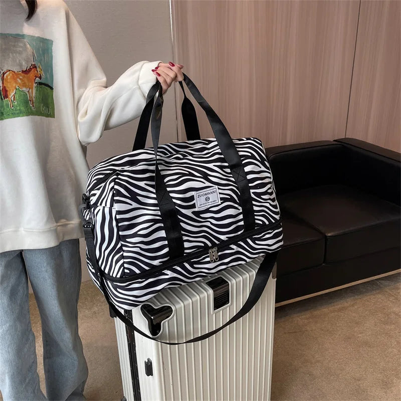 Large Gym Duffel Bag for Women and Men Travel Bag with Shoe and Wet Clothes Compartments Carry On Shoulder Tote Bags