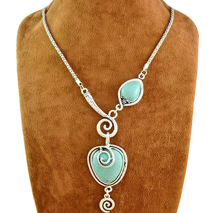 Creative Women Necklace  Solid Turquoise Turquoise Necklace  Turquoise Pendant Necklace Jewelry Accessories