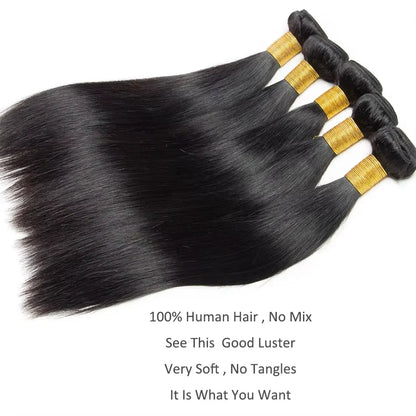32 36 38 40 inches Long Human Hair Bundles brazilian Straight Hair Bundles 1/3/4 PCS Thick Natural Remy 100% Human Hair wigs