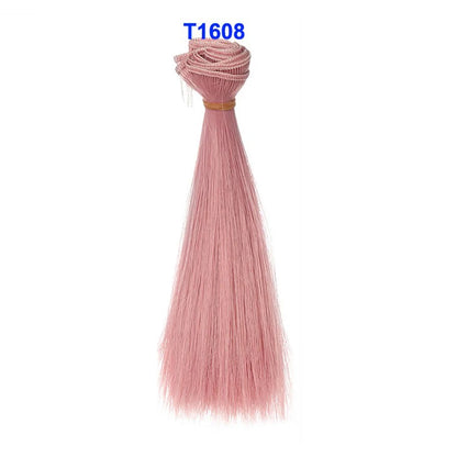 1pcs  Wig Refires Bjd Hair 15cm*100CM Black Gold Brown Green Pink Color Straight Wig Hair for 1/3 1/4 BJD Diy