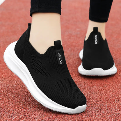 Women's Shoes 2024 Spring New Lightweight, Comfortable, and Fashionable One Step Anti slip Leisure Breathable Walking Shoes