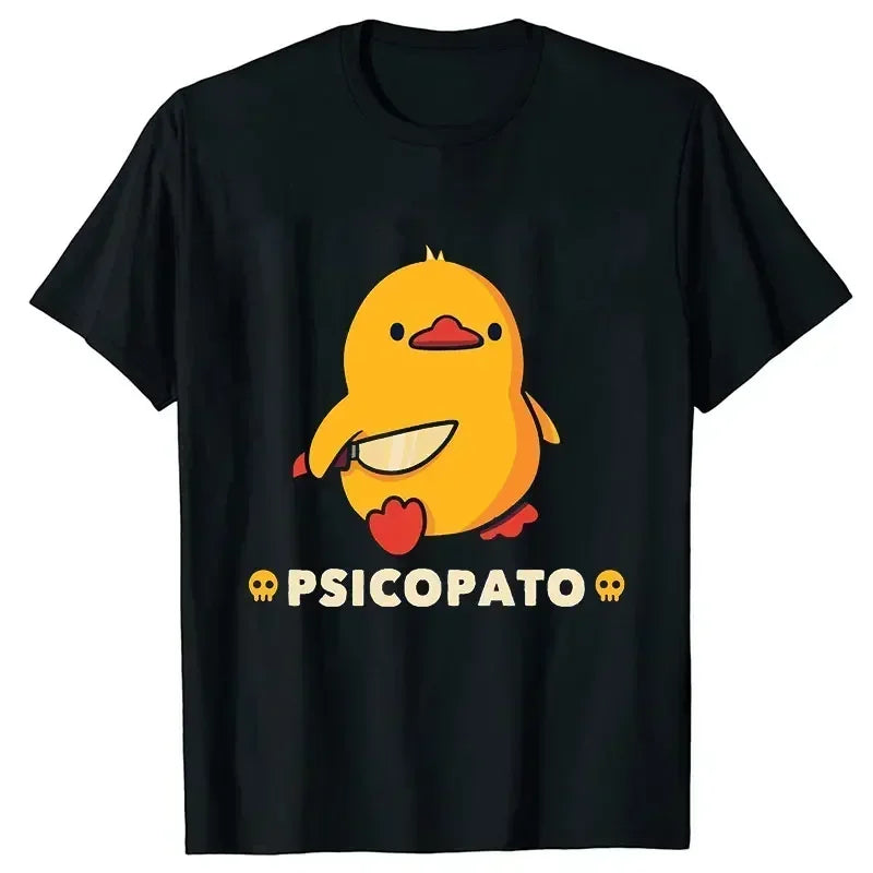 Top Women Summer Top Girl Clothing Duck with Knife Funny Clothes Aesthetic Tops Y2k Tees Fashion Tshirts Graphic T Shirts