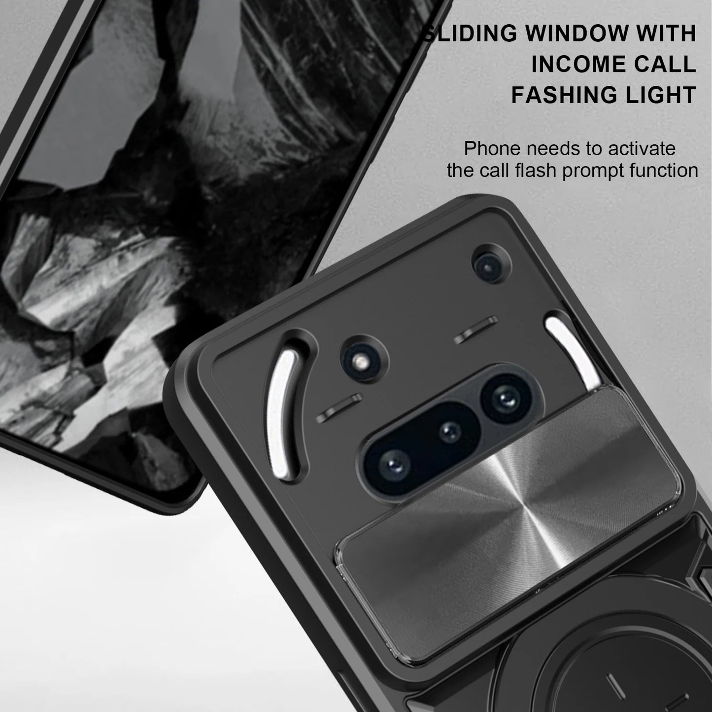 Protective Cover For Nothing Phone 3a Case With Ring Stand Holder Lens Protection Fundas Coque Capa