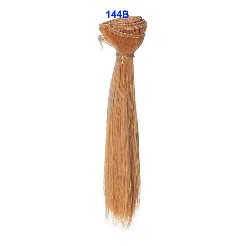 1pcs  Wig Refires Bjd Hair 15cm*100CM Black Gold Brown Green Pink Color Straight Wig Hair for 1/3 1/4 BJD Diy