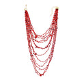 Multi Layer Red Irregular Beaded Necklace for Women European American Fashion Hip-Hop Exaggerated Bib Collar Jewelry Accessories