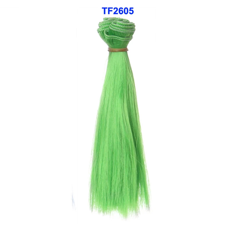 1pcs  Wig Refires Bjd Hair 15cm*100CM Black Gold Brown Green Pink Color Straight Wig Hair for 1/3 1/4 BJD Diy