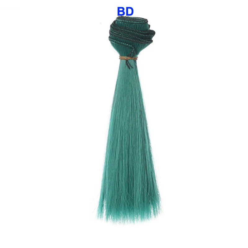 1pcs  Wig Refires Bjd Hair 15cm*100CM Black Gold Brown Green Pink Color Straight Wig Hair for 1/3 1/4 BJD Diy