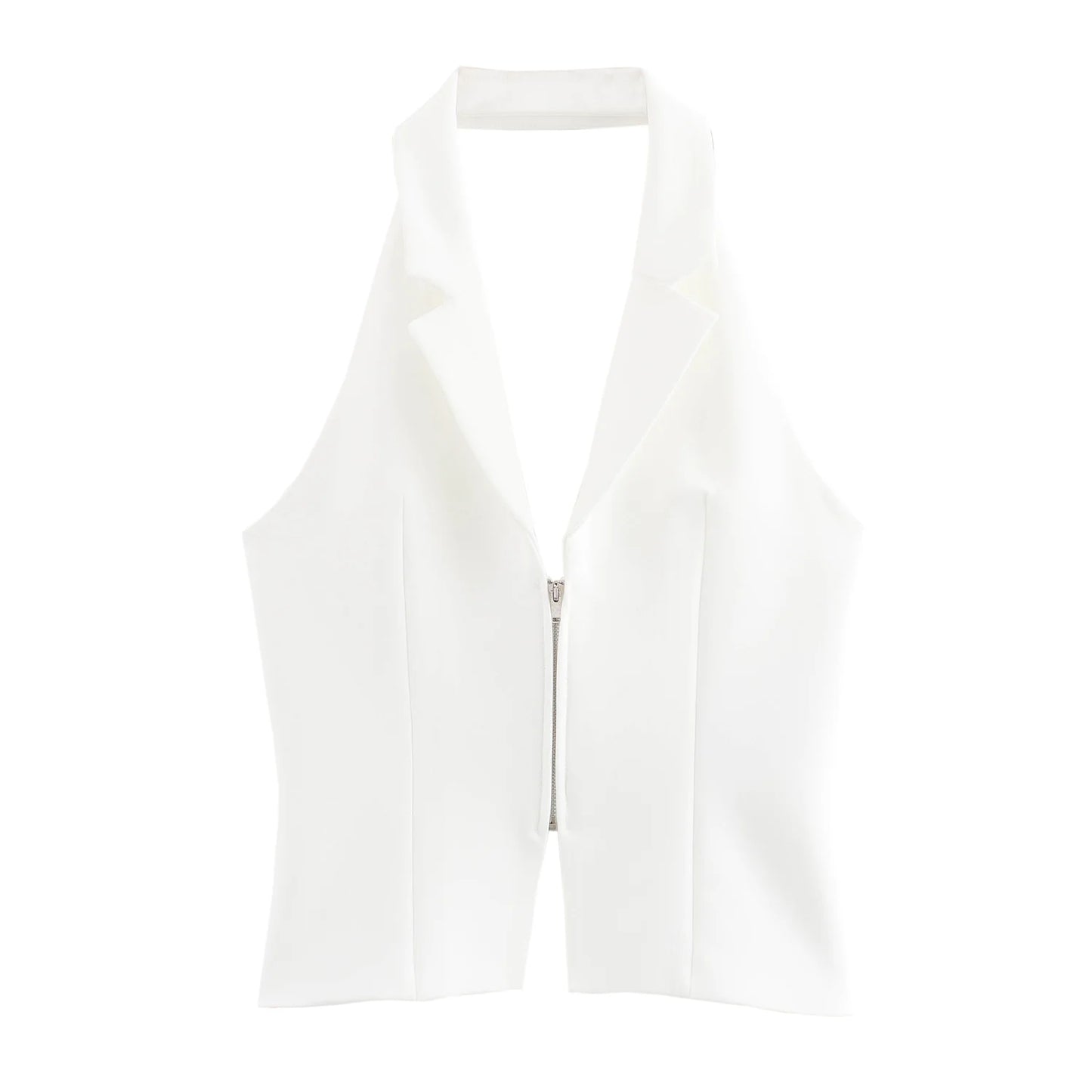 2025 Women Sexy Backless Strapless Halter Corset Tops Side Zipper Lady Slim Camis Female Solid Chic Tops