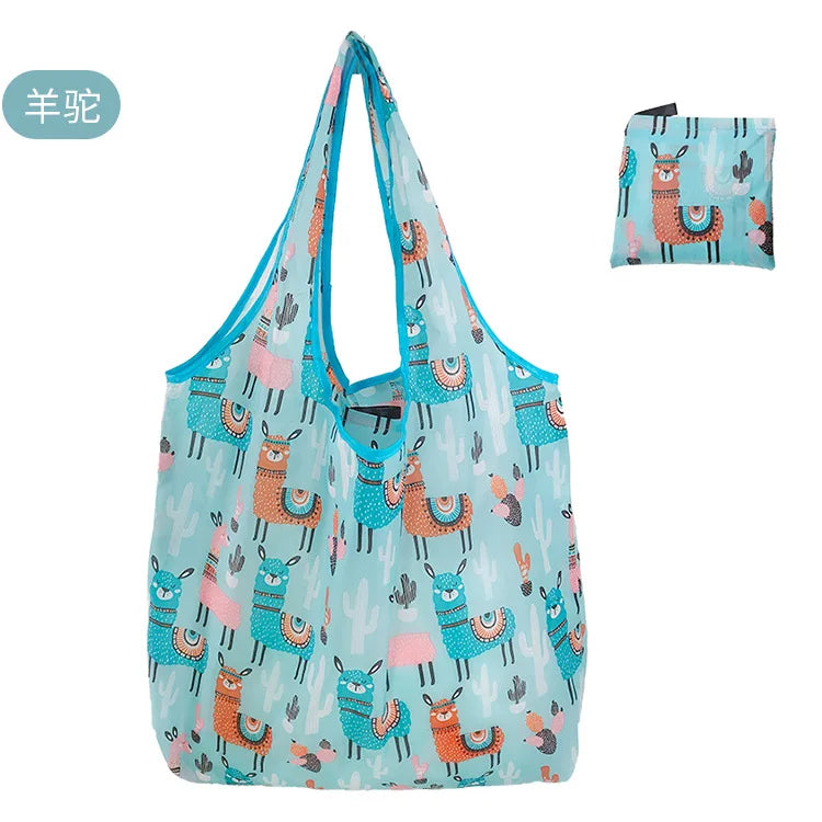 Reusable Shopping Bags Foldable Large Size Women Shopping Bags Totes Heavy Duty Washable Cloth Grocery Bags Eco-Friendly Bags