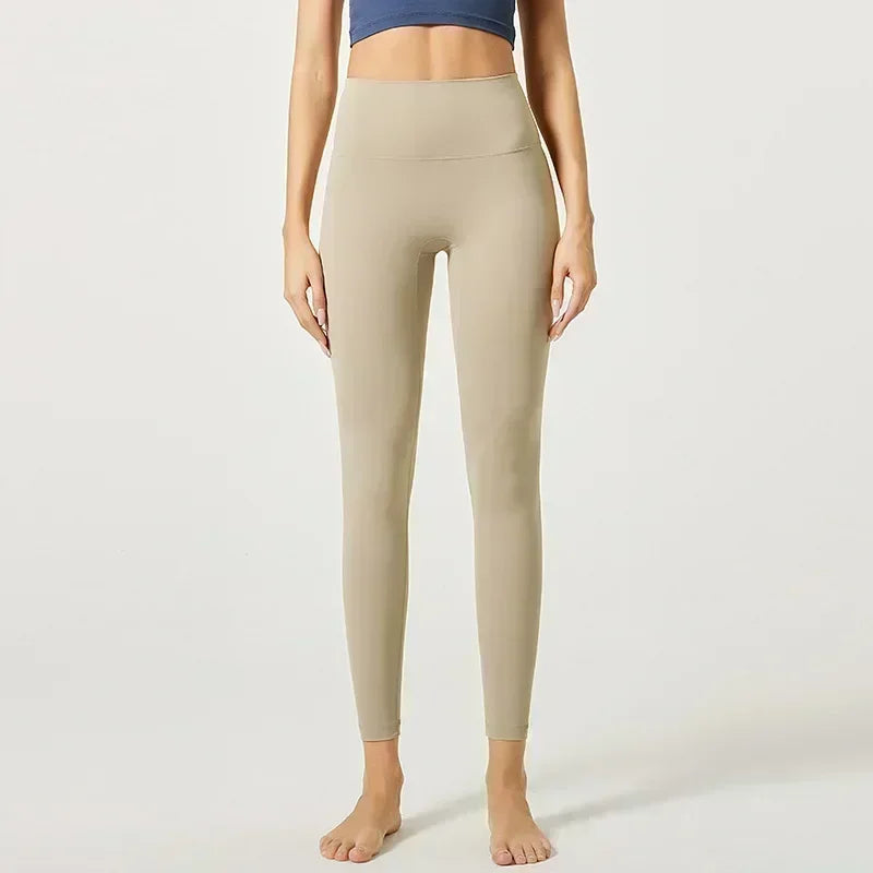 Yoga Pants No Embarrassment Line Sports Fitness Pants Tight Peach Lift Hip High Waist Nude Yoga Leggings