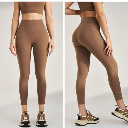 No Embarrassment Line Yoga Pants Women High Waisted Lift Hip Peach Butt Stretch Leggings Sweatpants Pants Long Pants