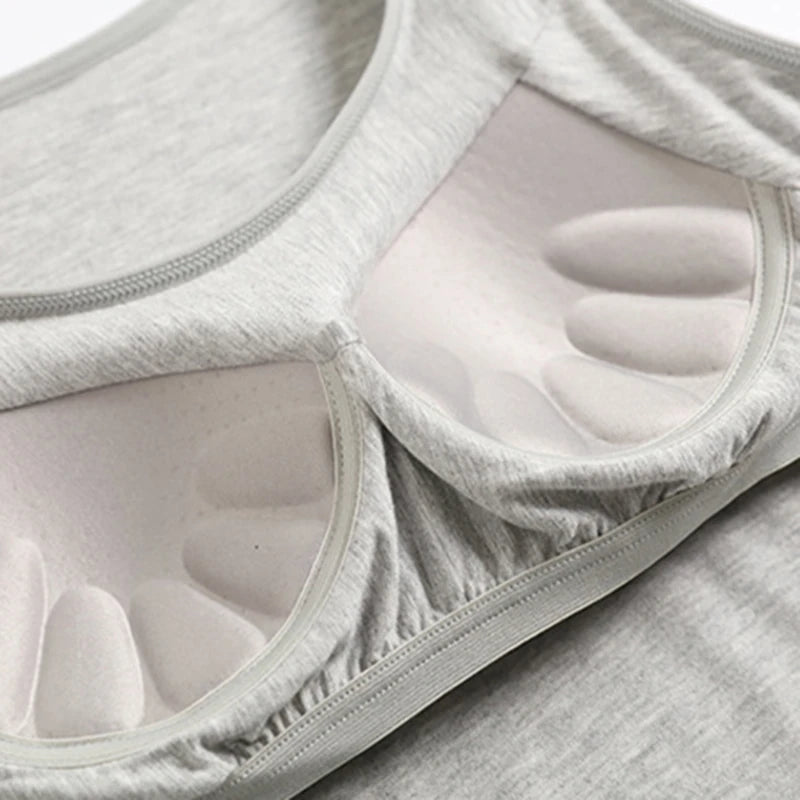 2025 Women's Vest Tops With Built In Bra Neck Vest Padded Slim Fit Tank Tops Sexy Shirts Feminino Casual Underlay shirt slimming