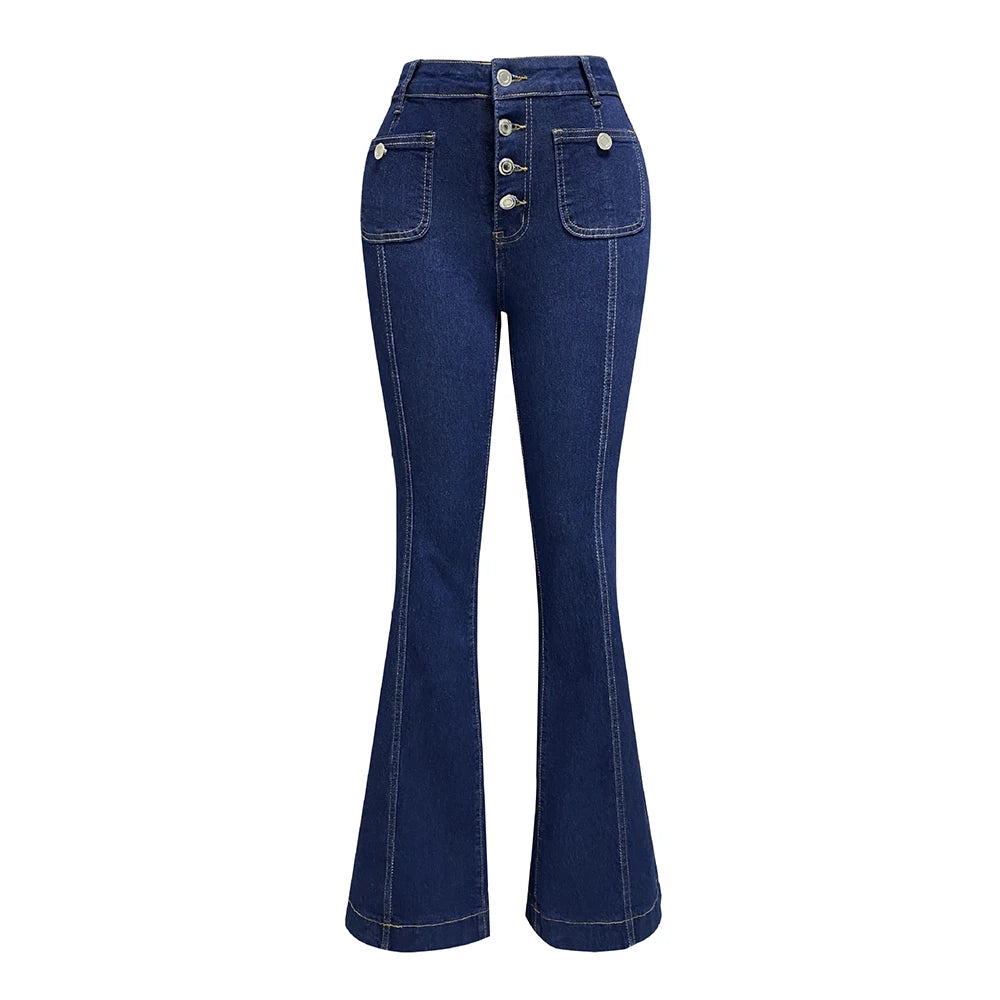 Women Denim Pants Fashion Korean Wide Leg Pants High Waist Slim Jeans Female Clothing Office Lady High Street Long Trousers
