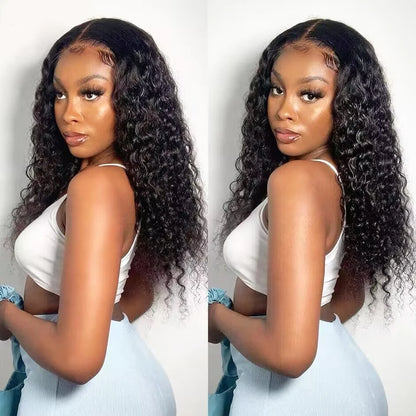 Water Wave Glueless 13*4 Wig  Lace Wig 180% Pre-Plucked Natural Wave Wear Go Glueless Curly Human Hair Wigs For Women