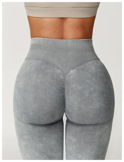 Yoga Pants Impact Leggings Women Seamless Sports Yoga Pant High Waist Ribbed Gym Clothes Fitness Workout Wear Scrunch Bum Tights