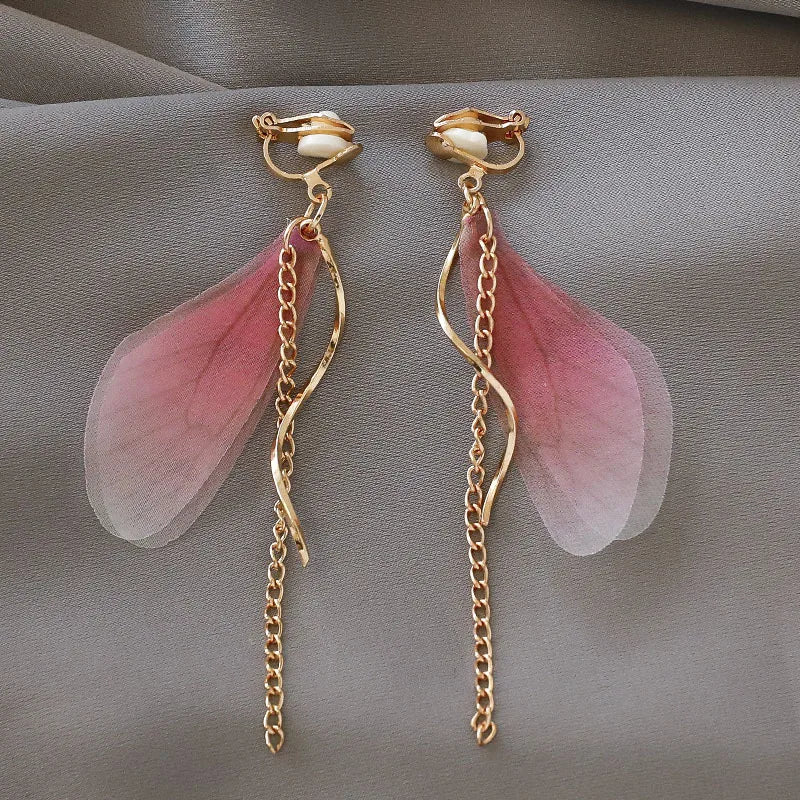 Korean Style Clip on Earrings No Pierced Earrings Women's Party Birthday Fashion Flower Heart Cute Cuff Earrings Ear Clip Gift