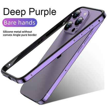 Hybrid Silicone Frame Aluminum Metal Phone Cases For iPhone 16 15 Pro Max 14 13 12 Better Heat Bumper