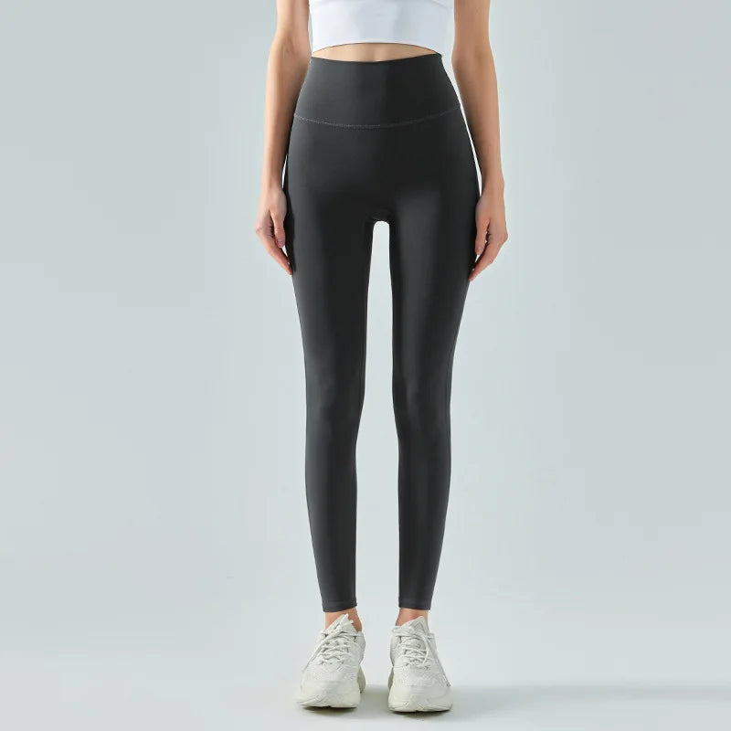 High waisted yoga pants for women, thin and nude, with no awkward lines, tight fitting and hip lifting sports and fitness pants,