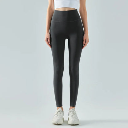 High waisted yoga pants for women, thin and nude, with no awkward lines, tight fitting and hip lifting sports and fitness pants,