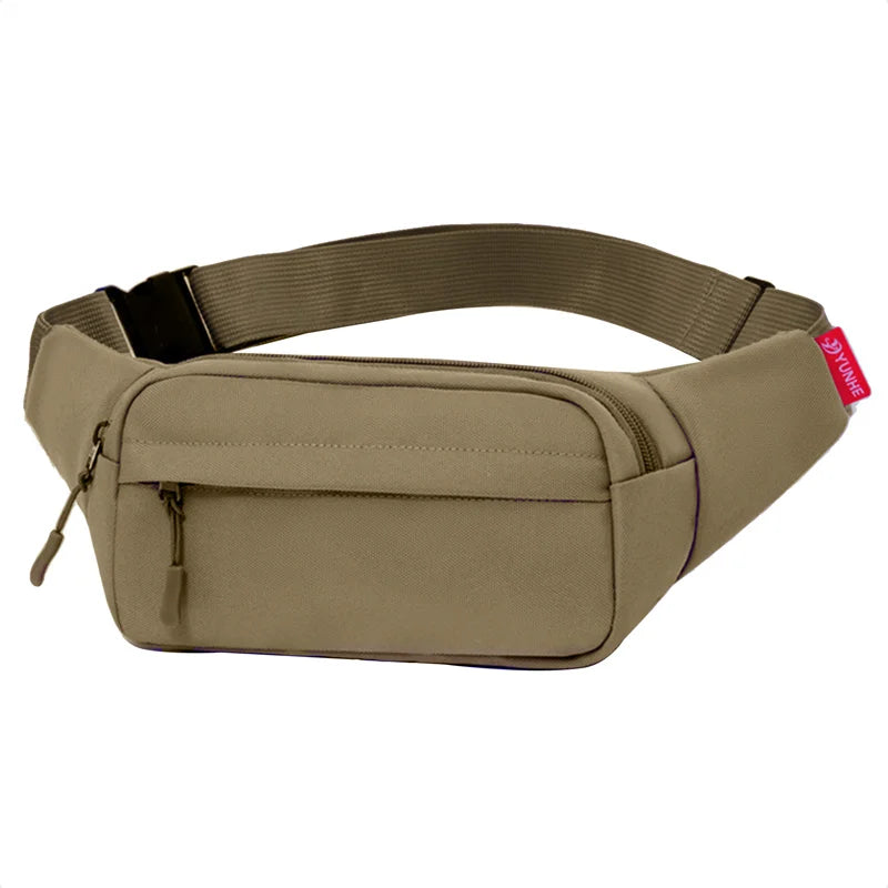Men's and Women's Universal Models Waist Bag Fashion Crossbody Bags Sports Cell Phone Bags Solid Color Large Capacity Chest Bag