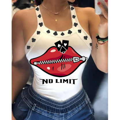 Y2K Vest Sexy Camisole Top Printed Vest 25 Colors Size 6 Spicy Girl Sexy Tight Summer U-Neck Basic Versatile Fashion Camis Tops