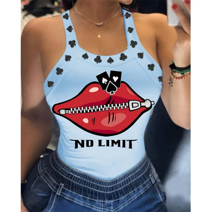 Y2K Vest Sexy Camisole Top Printed Vest 25 Colors Size 6 Spicy Girl Sexy Tight Summer U-Neck Basic Versatile Fashion Camis Tops