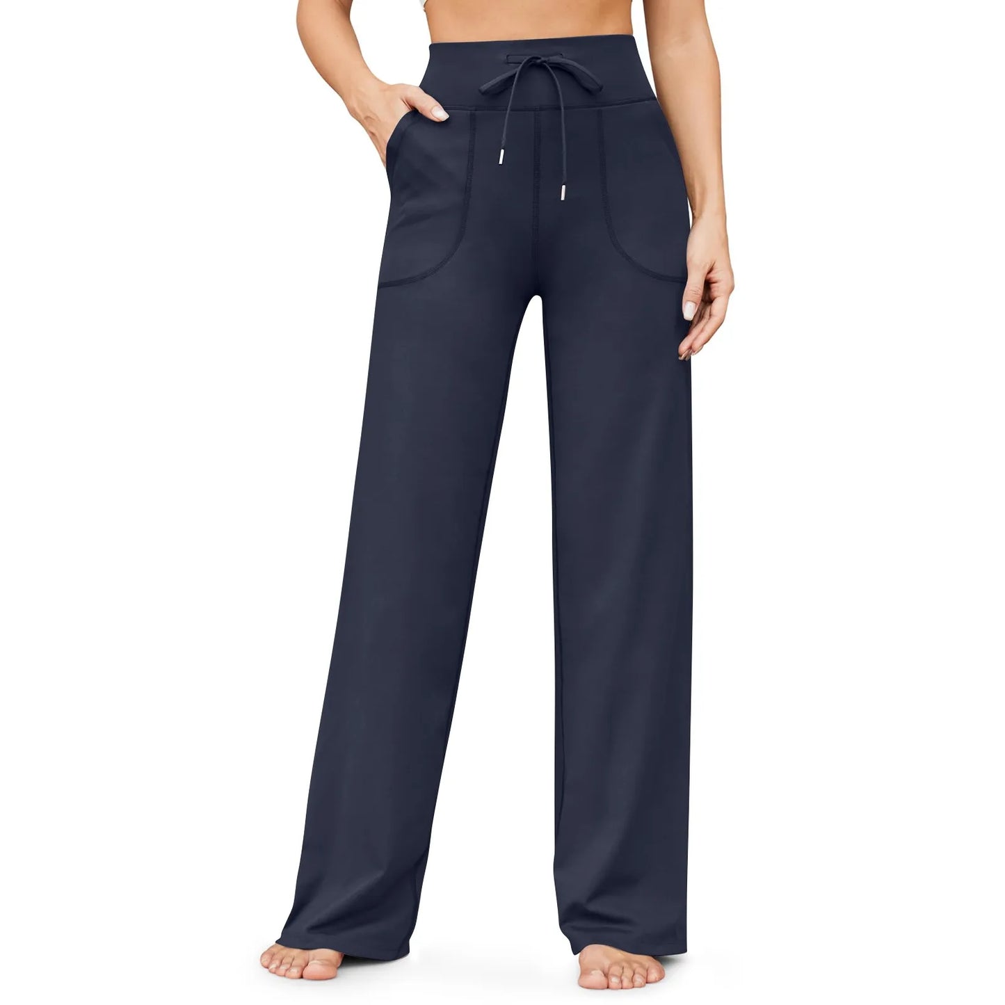 Wide Leg Pants For Women Yoga Pants High Waist Sweatpants With Pockets Stretch Pants Comfy Workout Sports Sweatpants