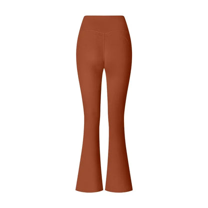 High Waist Flared Yoga Pants for Women Gym Fitness Running Training Sport  Brown Yoga Leggings Belly Control Wide Workout Pants