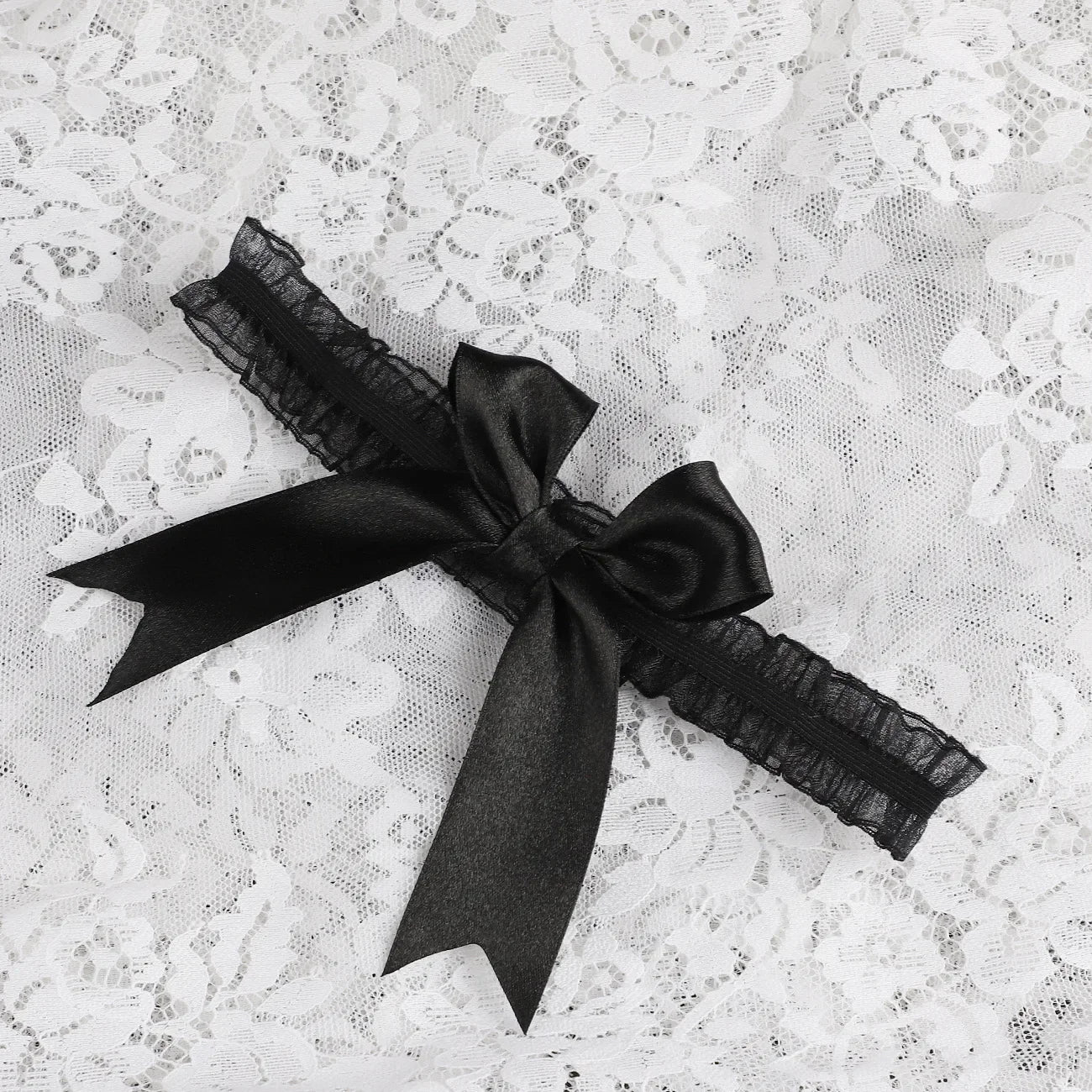 Women Sexy Bow Lace Choker Necklaces Torques Collar Floral Bowknot Wedding Party Cosplay Lolita Fashion Girls Elastic Neck Ring