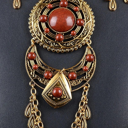 European American Exaggerated Pendant Necklace for Women Vintage Baroque Sexy Choker Collar Charm Statement Necklaces Jewelry