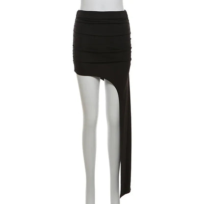 Slim Jupe Femme Été Korean Solid Color Skirts For Women Asymmetrical Y2k Clothes Fashion Clothing Sexy Mujer Conjuntos De Falda